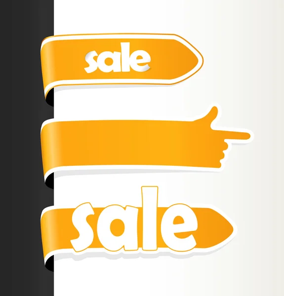 Set of orange sale tags. — Stock Vector