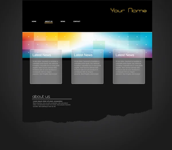 Website template with colorful banner. — Stock Vector