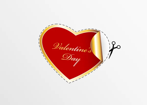 Coeur de Saint Valentin rouge . — Image vectorielle