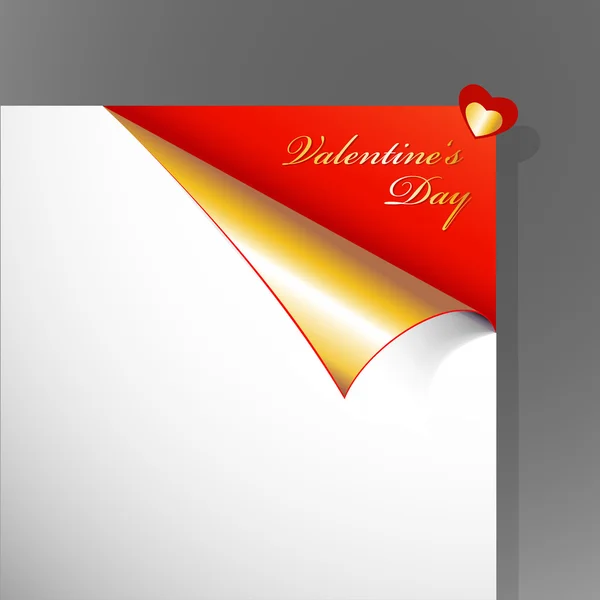Angolo con carta stracciata per San Valentino . — Vettoriale Stock