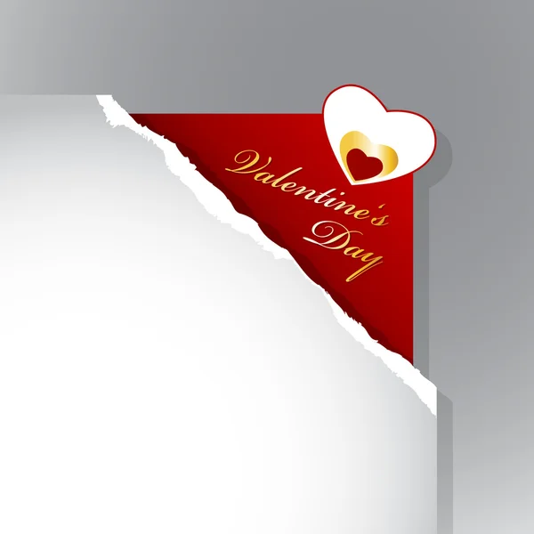 Esquina con papel lacrimógeno para el día de San Valentín . — Archivo Imágenes Vectoriales