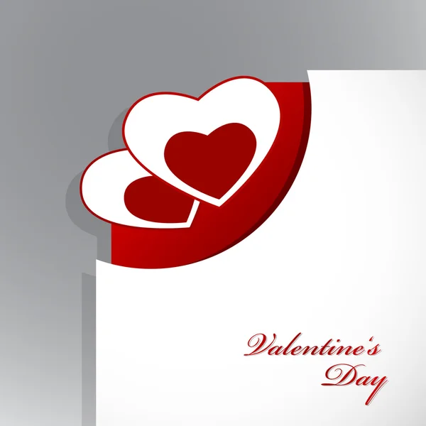 Valentin nap szív papír sarkában. — Stock Vector