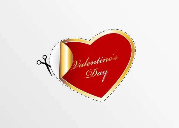 Red valentine heart. — Stock Vector