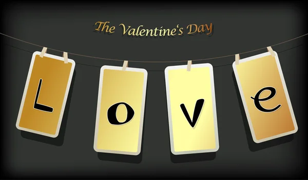 Valentine étiquettes suspendues . — Image vectorielle