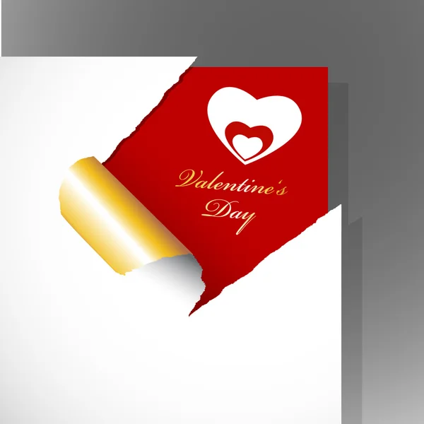 Coin avec papier déchiré pour la Saint-Valentin . — Image vectorielle
