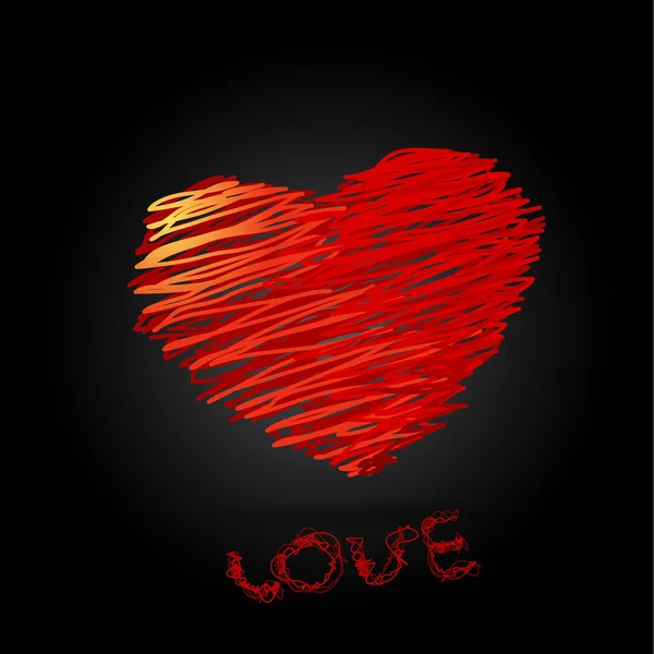 Coeur de Saint Valentin créé à partir de lignes . — Image vectorielle