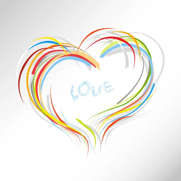 Coeur de Saint-Valentin de lignes colorées . — Image vectorielle