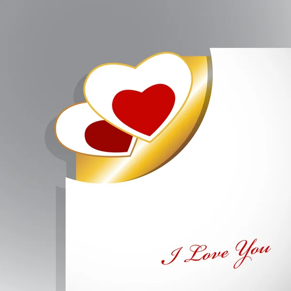 Esquina de papel con corazones de San Valentín . — Archivo Imágenes Vectoriales