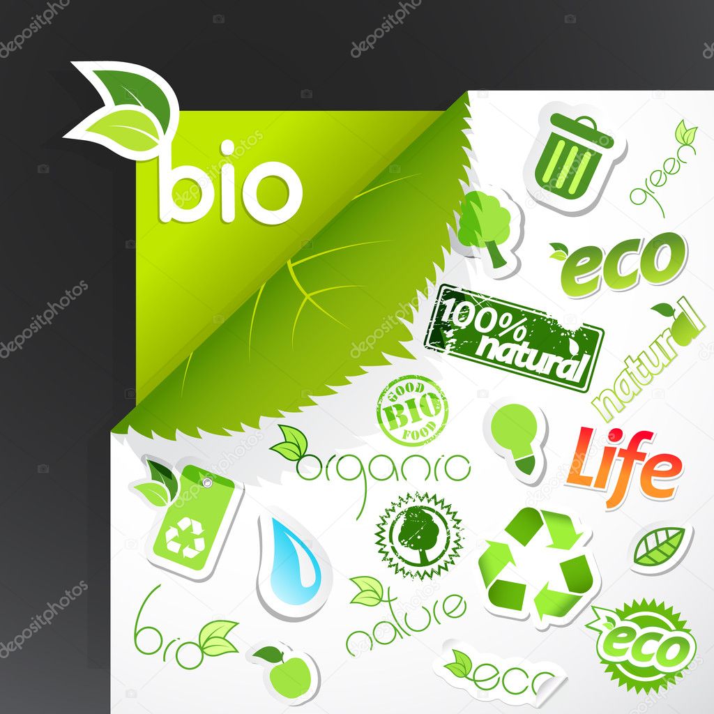 Set of ecology icons. Vector art