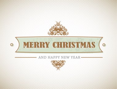 Old stylish Christmas sign. clipart