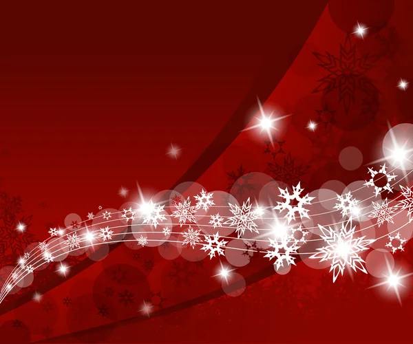 Рождественский красный фон со снежинками . — стоковый вектор