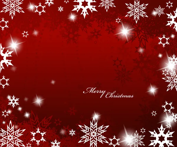 雪フレークと赤のクリスマス背景. — ストックベクタ