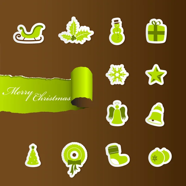 Icônes de Noël colorées . — Image vectorielle
