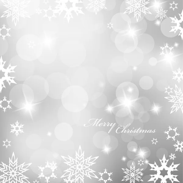 Різдвяний срібний фон зі сніговими пластівцями . — стоковий вектор