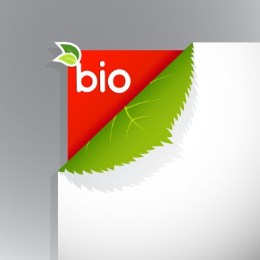 Corner on paper with bio sign. clipart