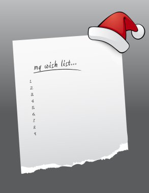 Vector Christmas wish list with numbers. clipart