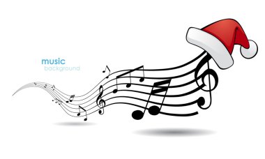 Melody with Christmas hat. clipart