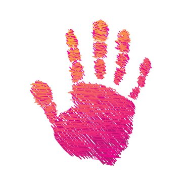 Colored hand with brush. clipart