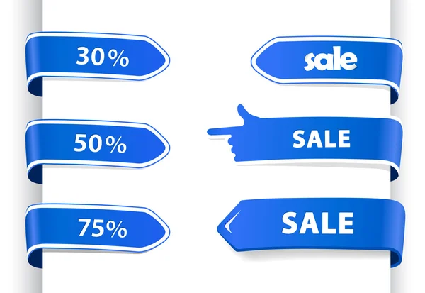 Set of blue sale labels. — Stock Vector