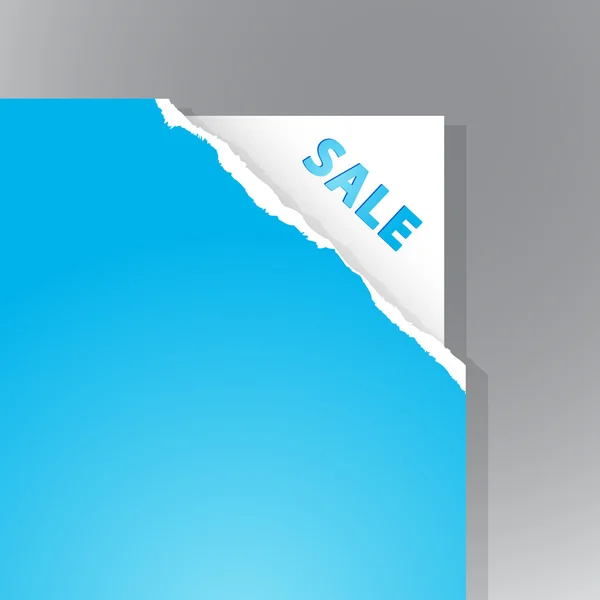 Teared papper med försäljning tecken. — Stock vektor