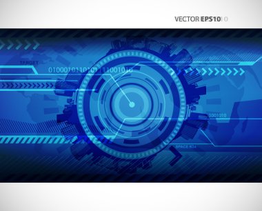 Abstract blue technology illustration with place for your text. clipart