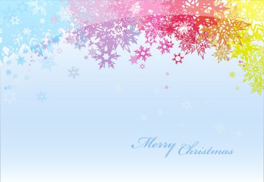 Abstract background with colored snowflakes. clipart