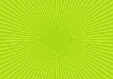 Green rays background. Vector