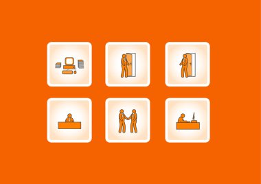 Working office icons. Vector clipart