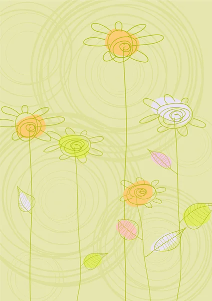 Arka plan ile renkli çiçekler — Stok Vektör
