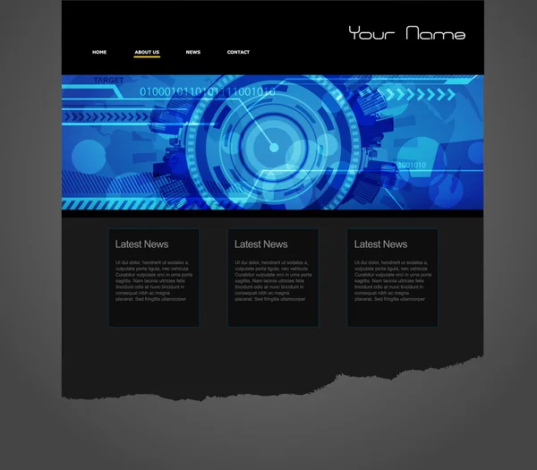 Plantilla web con ilustración de tecnología azul . — Archivo Imágenes Vectoriales
