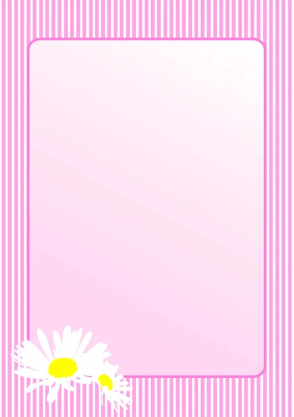 Camomilla con cornice rosa. Arte vettoriale . — Vettoriale Stock