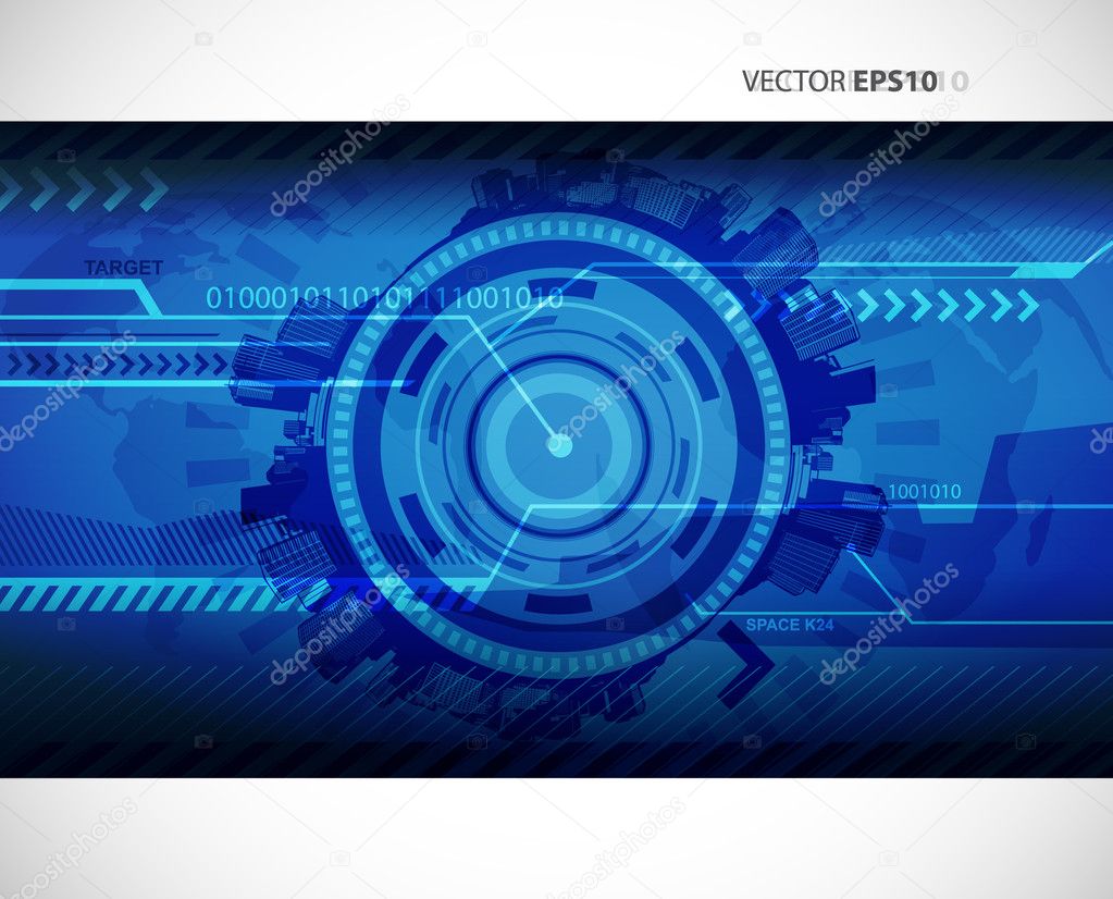 Abstract blue technology illustration with place for your text.
