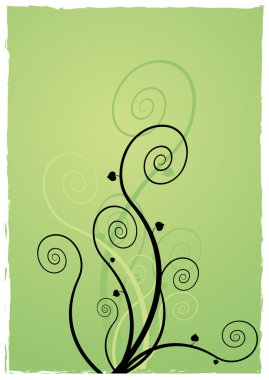 Spiral bitki yeşil zemin üzerine. vektör sanat.