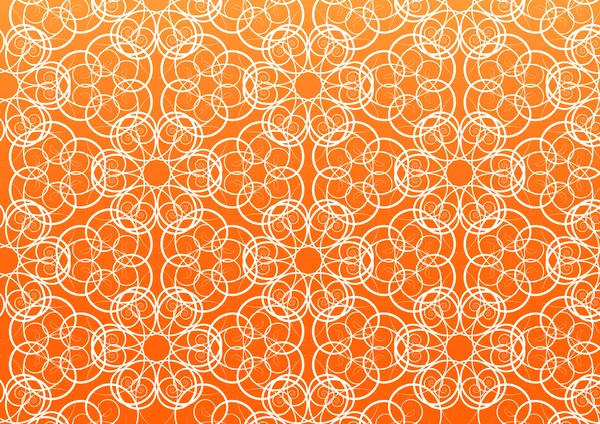 Blumenvektormuster auf orangefarbenem Hintergrund. — Stockvektor