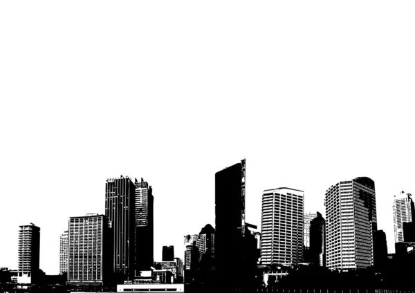 Silhouette de ville. Art vectoriel . — Image vectorielle
