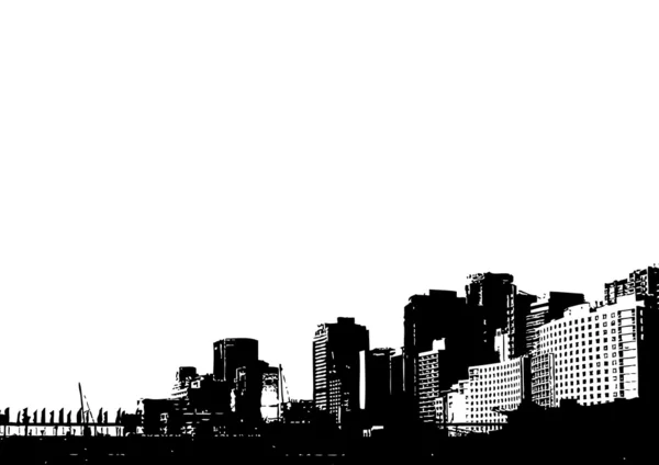 Silhouette der Stadt. Vektorkunst. — Stockvektor