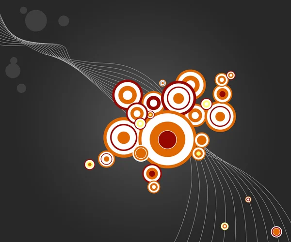 Orangefarbene Kreise mit grauem Hintergrund. Vektor. — Stockvektor