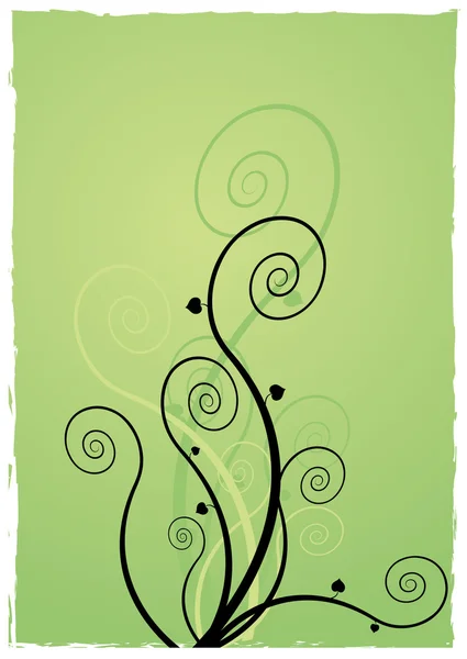 Pianta a spirale su sfondo verde. Arte vettoriale . — Vettoriale Stock