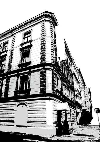Illustration d'un vieux bâtiment. Art vectoriel — Image vectorielle