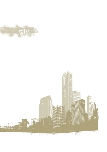 Illustration av staden med vit bakgrund. vektor — Stock vektor