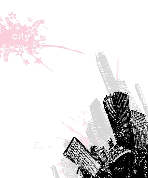Grunge City dans le coin. Art vectoriel — Image vectorielle