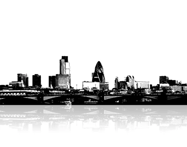 City on the riverside. Vector art — Stock Vector