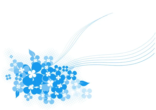 Beyaz zemin üzerine mavi çiçekler. vektör — Stok Vektör