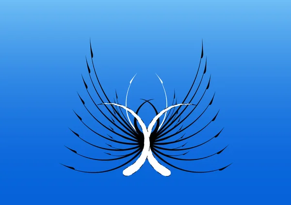 Tattoo met stijlvolle vleugels. vector — Stockvector