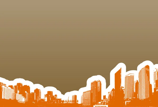 Panorama of skyscrapers. Vector art. — Stock Vector