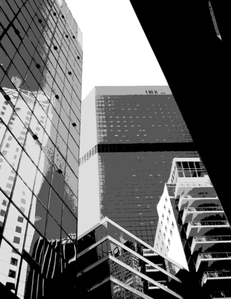 Rascacielos grises. Arte vectorial — Vector de stock