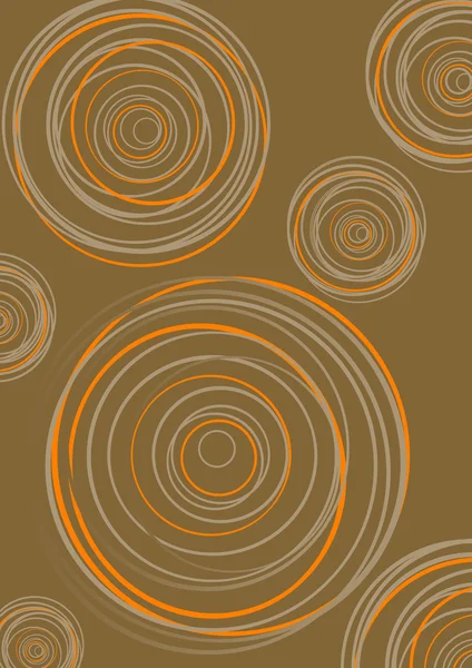 Groupe de cercles sur fond brun. Vecteur — Image vectorielle