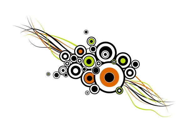 Cercles colorés avec des rayures. Art vectoriel — Image vectorielle
