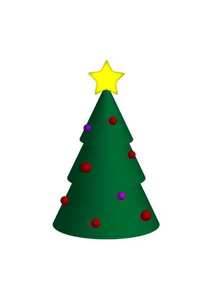 Vánoční stromeček s výzdobou. vektor — Stockový vektor