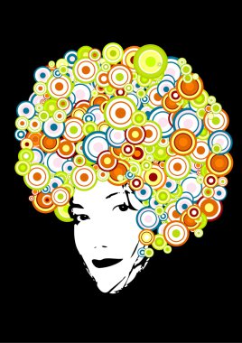 Afro style with circles. Vector art clipart